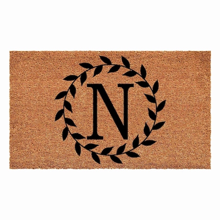 Calloway Mills Monogram Door Mat, Black, Natural, 24 in W x 48 in L 108202448N